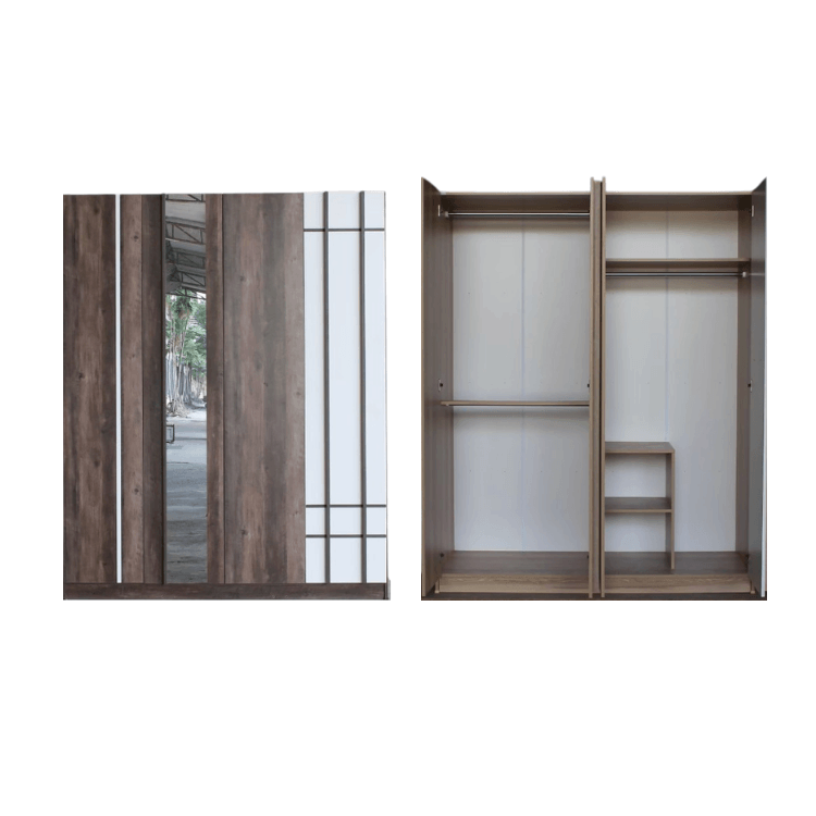 ชุดห้องนอน + ที่นอน PVC 6 ฟุต WISDOM DESIGN FURNITURE รุ่น NANA-L สี มอคค่า/ขาว ลิ้นชักท้ายเตียง